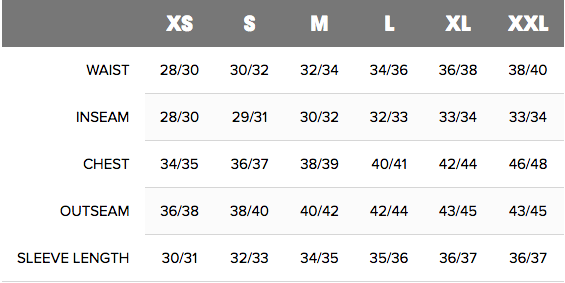 Volcom Size Chart